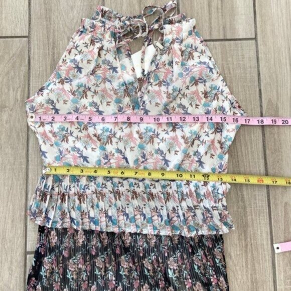 Anthropologie Foxiedox Antonia Pleated Maxi Floral Dress Size NWT XS MSRP $180 - Picture 5 of 14